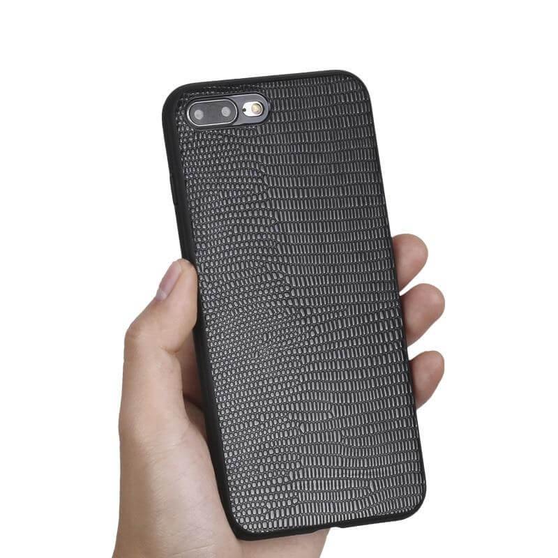 Phone Case Genuine Leather Lizard Texture Shock-Resistant