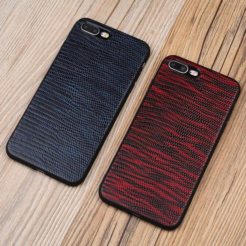 Phone Case Genuine Leather Lizard Texture Shock-Resistant