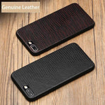 Phone Case Genuine Leather Lizard Texture Shock-Resistant