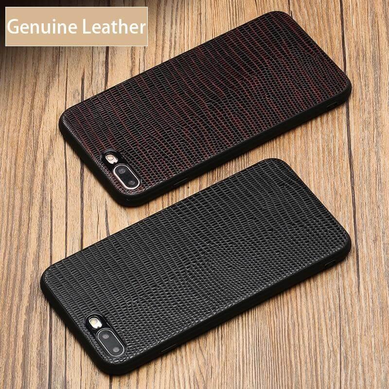 Phone Case Genuine Leather Lizard Texture Shock-Resistant