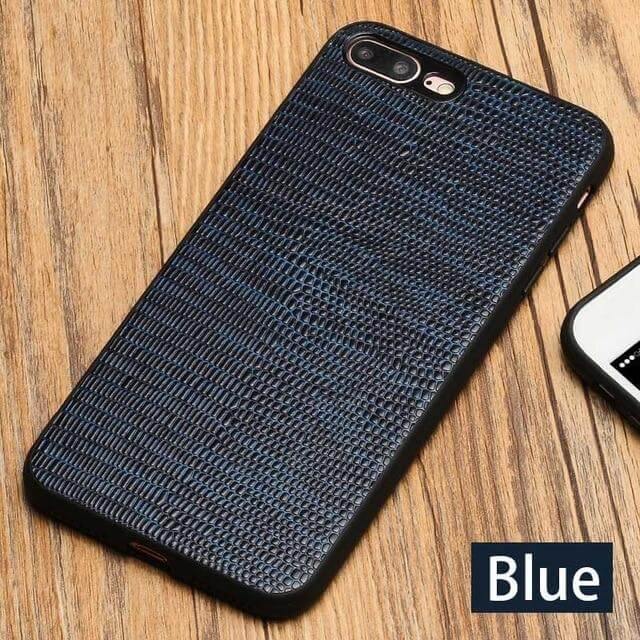 Phone Case Genuine Leather Lizard Texture Shock-Resistant