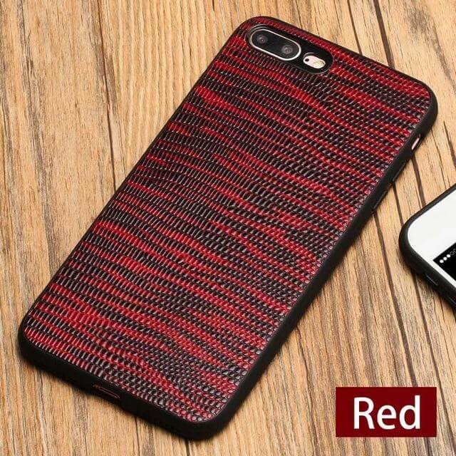 Phone Case Genuine Leather Lizard Texture Shock-Resistant