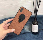 Phone Case Genuine Leather Skull Design Impact-Resistant