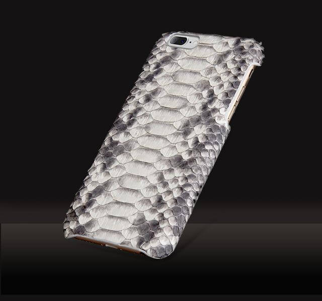 Phone Case Genuine Python Leather Textured Back Cover