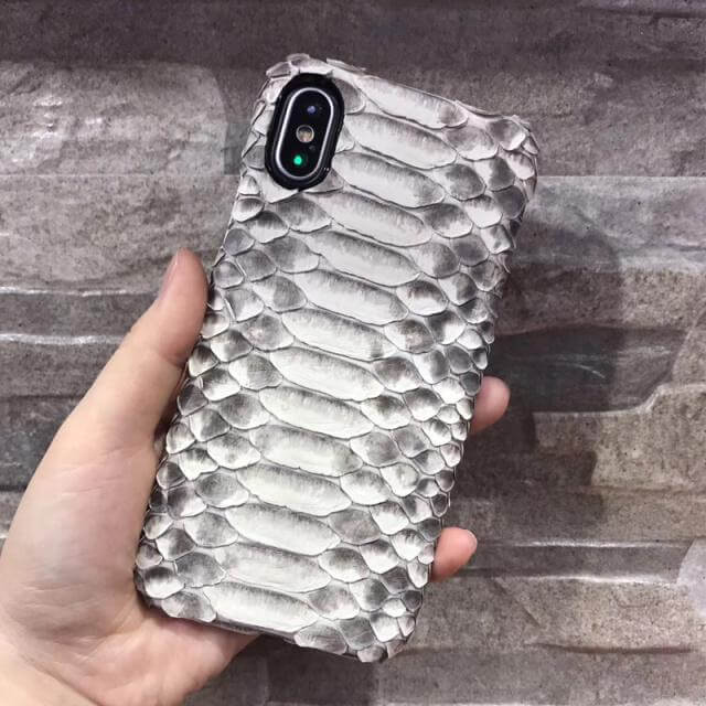 Phone Case Genuine Python Leather Textured for iPhone X