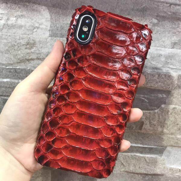 Phone Case Genuine Python Leather Textured for iPhone X
