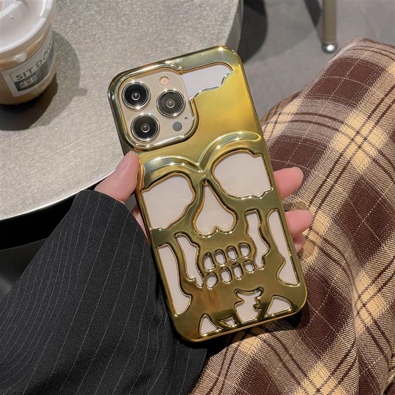 Phone Case Geometric Skull Design Scratch & Drop Protection