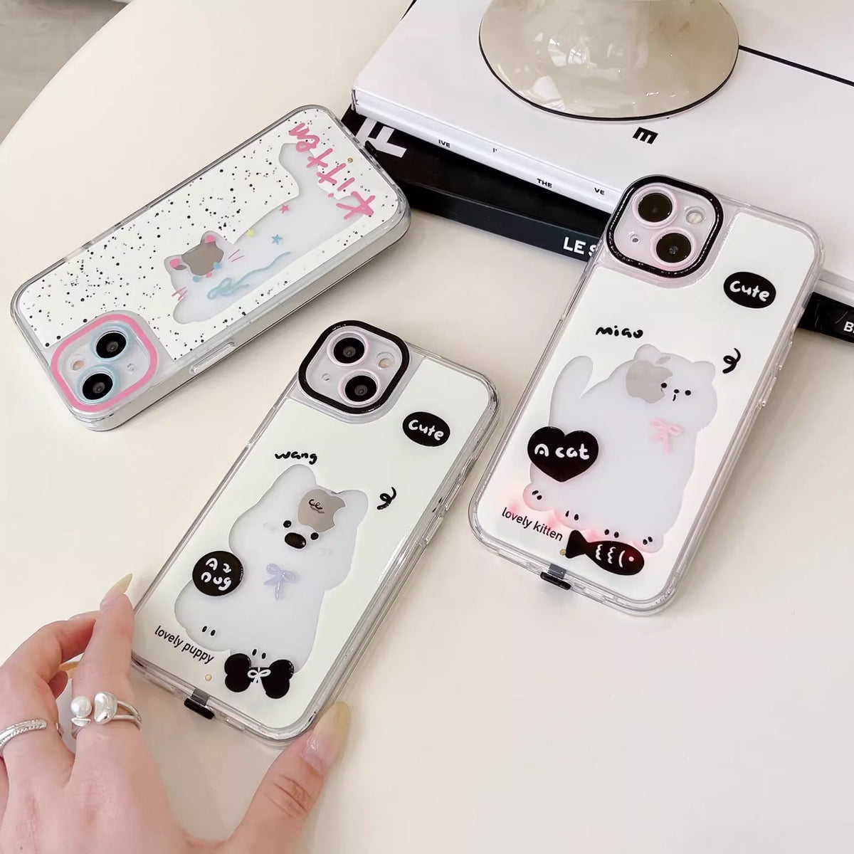 Phone Case Glow-in-the-Dark Shock-Absorbing Cat Design