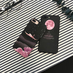 Phone Case Hard Plastic Matte Moon & Cloud Pattern