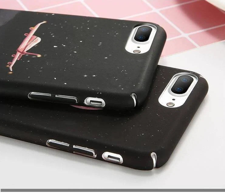 Phone Case Hard Shell Plane & Moon Designs Model-Specific Fit