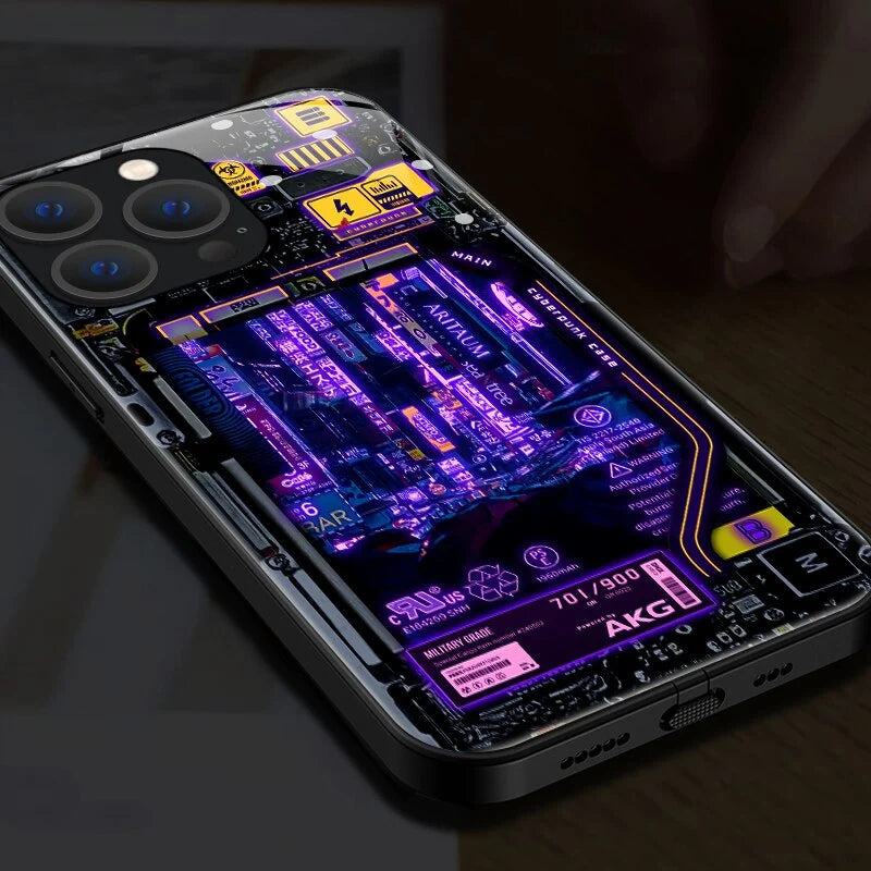 Phone Case LED Cyberpunk Design Scratch-Resistant Slim Protection