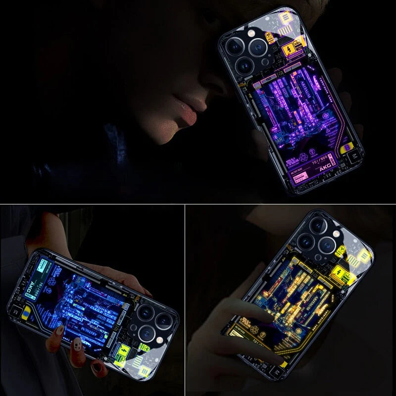 Phone Case LED Cyberpunk Design Scratch-Resistant Slim Protection