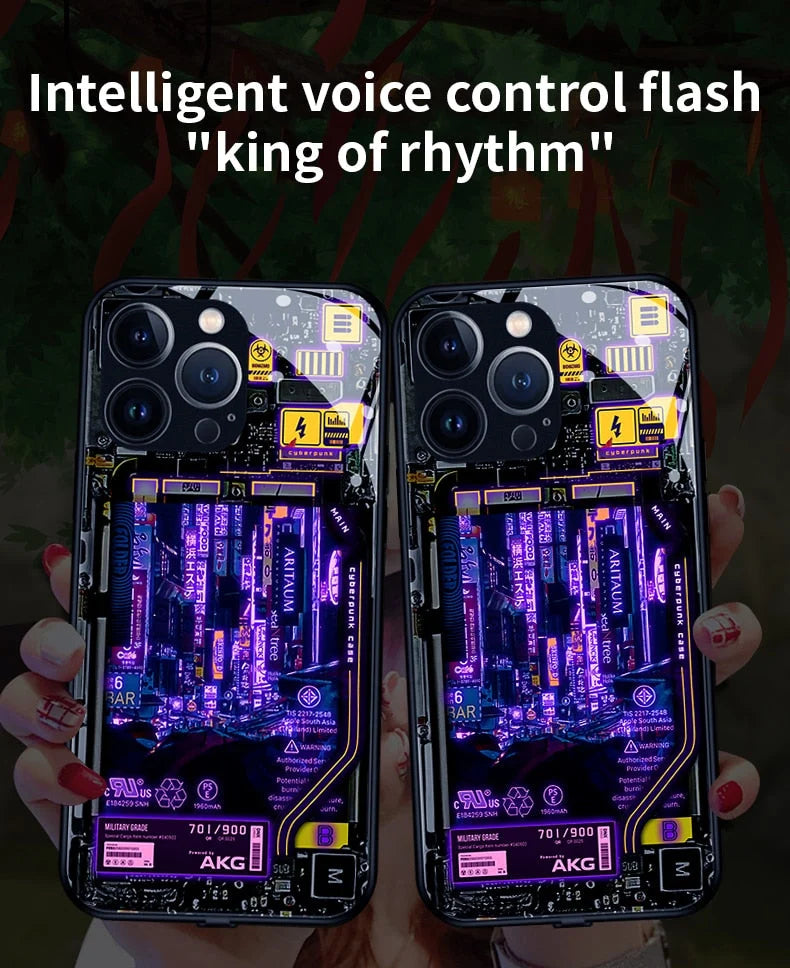 Phone Case LED Cyberpunk Design Scratch-Resistant Slim Protection