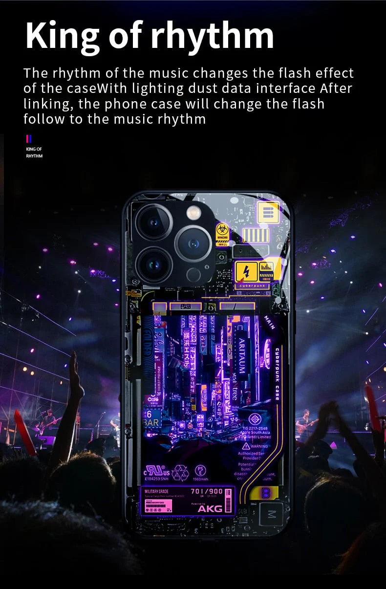 Phone Case LED Cyberpunk Design Scratch-Resistant Slim Protection