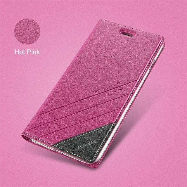 Phone Case Leather Flip Wallet Card Slot Kickstand