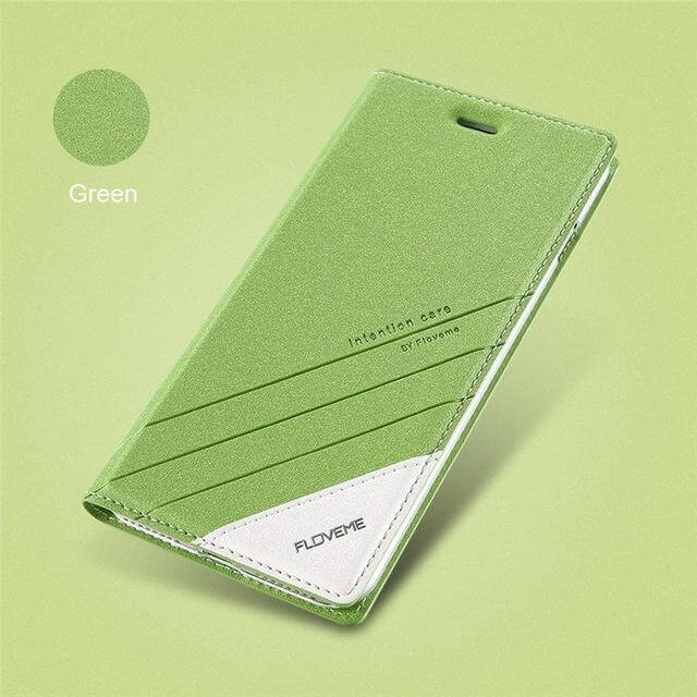 Phone Case Leather Flip Wallet Card Slot Kickstand