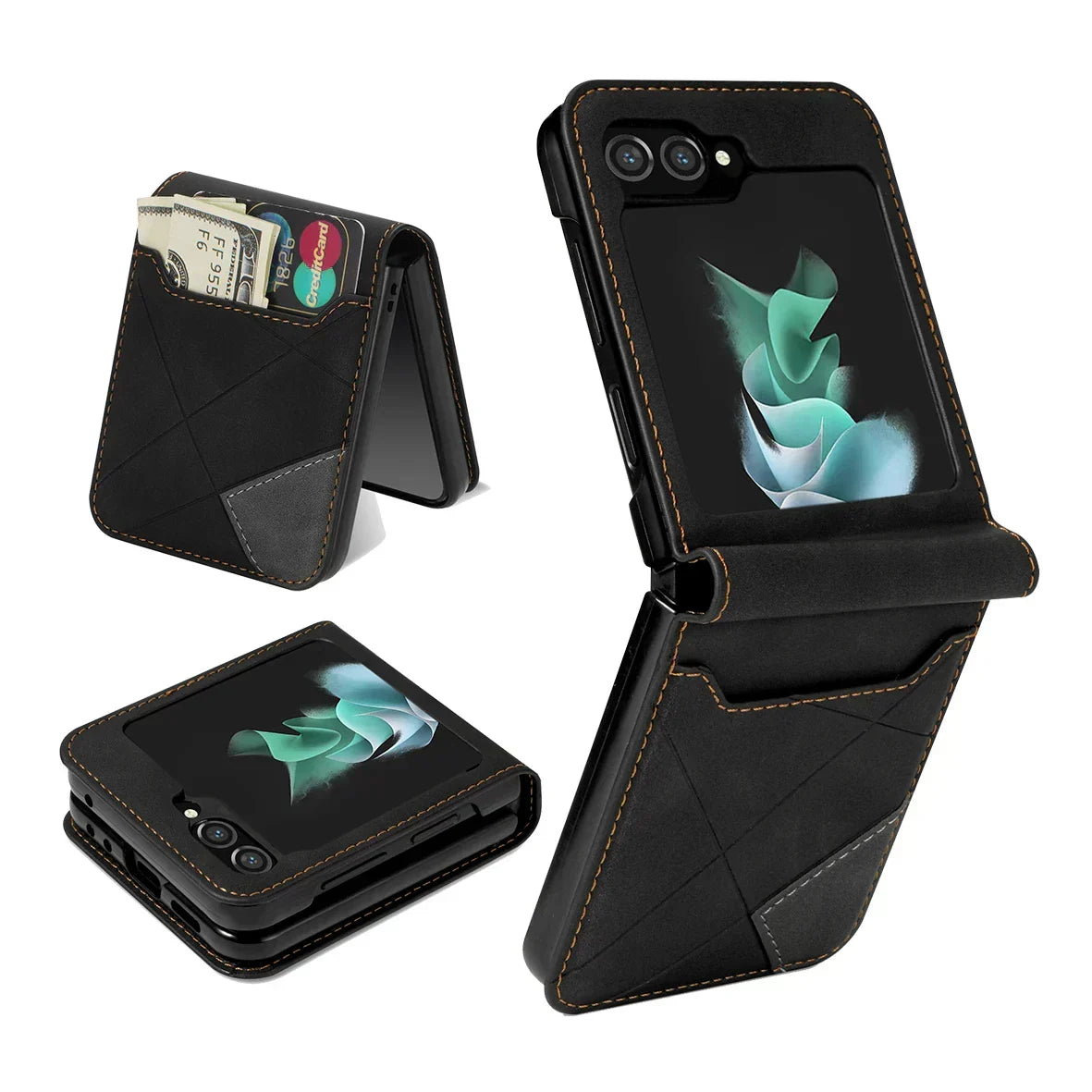 Phone Case Leather Wallet Magnetic Flap & Card Slots