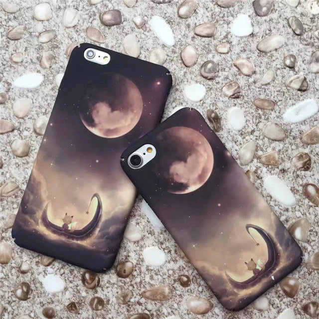 Phone Case Luminous Moon & Stars Slim Hard Shell