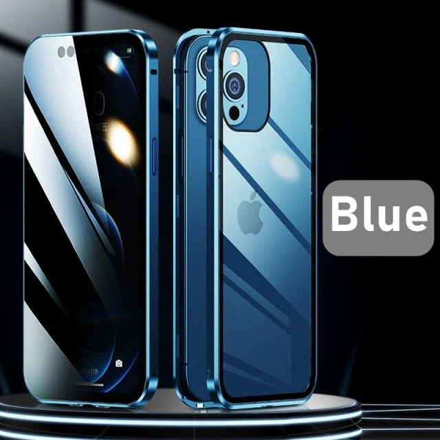Phone Case Magnetic 9H Tempered Glass Full-Body Protection