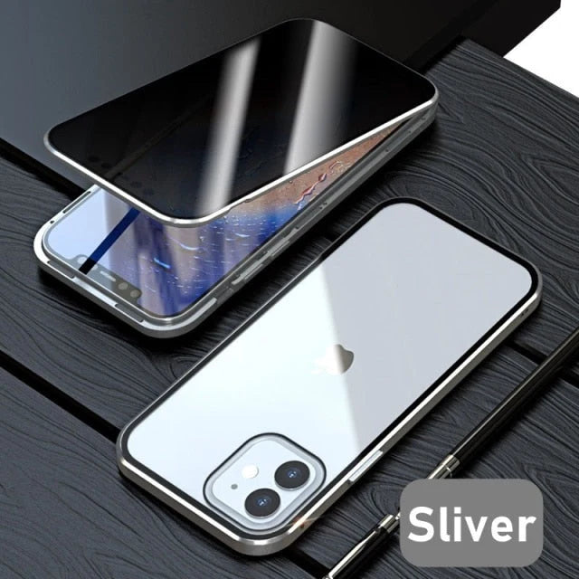 Phone Case Magnetic 9H Tempered Glass Full-Body Protection
