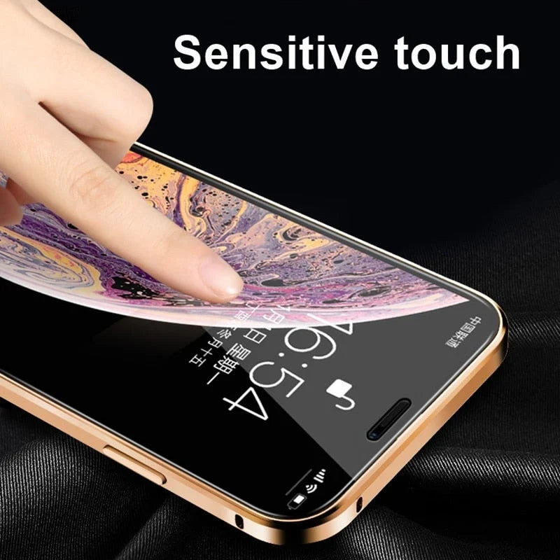 Phone Case Magnetic 9H Tempered Glass Full-Body Protection