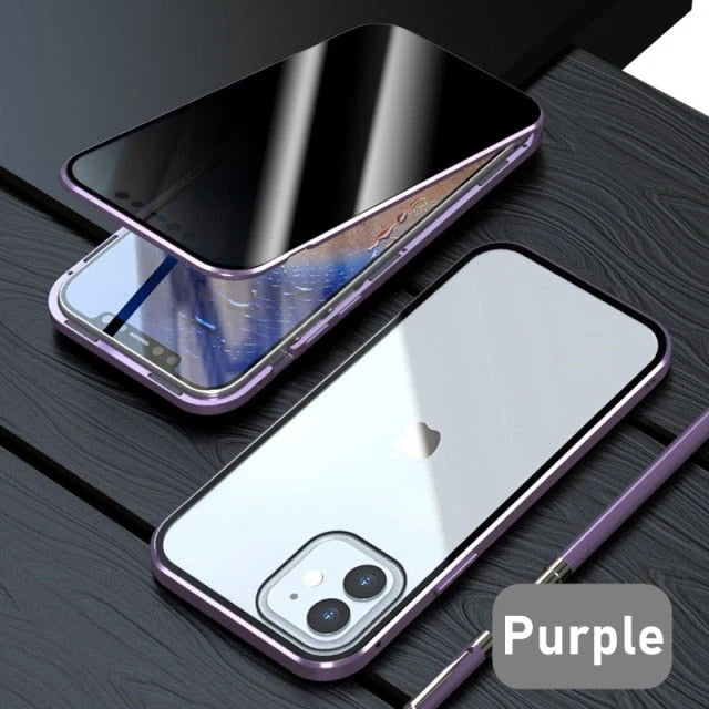 Phone Case Magnetic 9H Tempered Glass Full-Body Protection