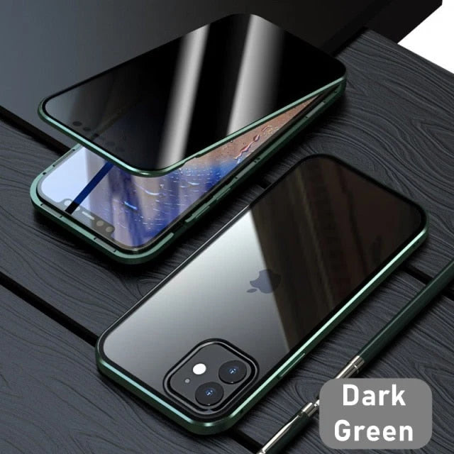 Phone Case Magnetic 9H Tempered Glass Full-Body Protection