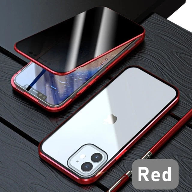 Phone Case Magnetic 9H Tempered Glass Full-Body Protection