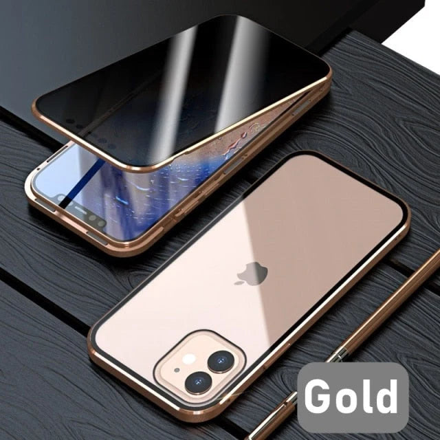 Phone Case Magnetic 9H Tempered Glass Full-Body Protection