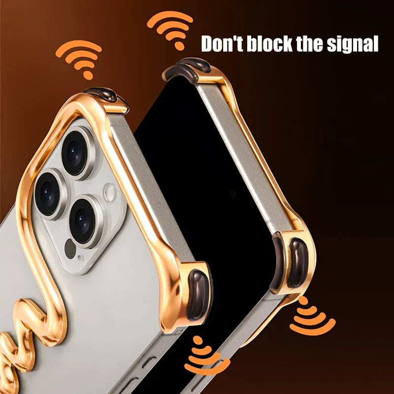 Phone Case Metal Bumper Frameless Drop Protection