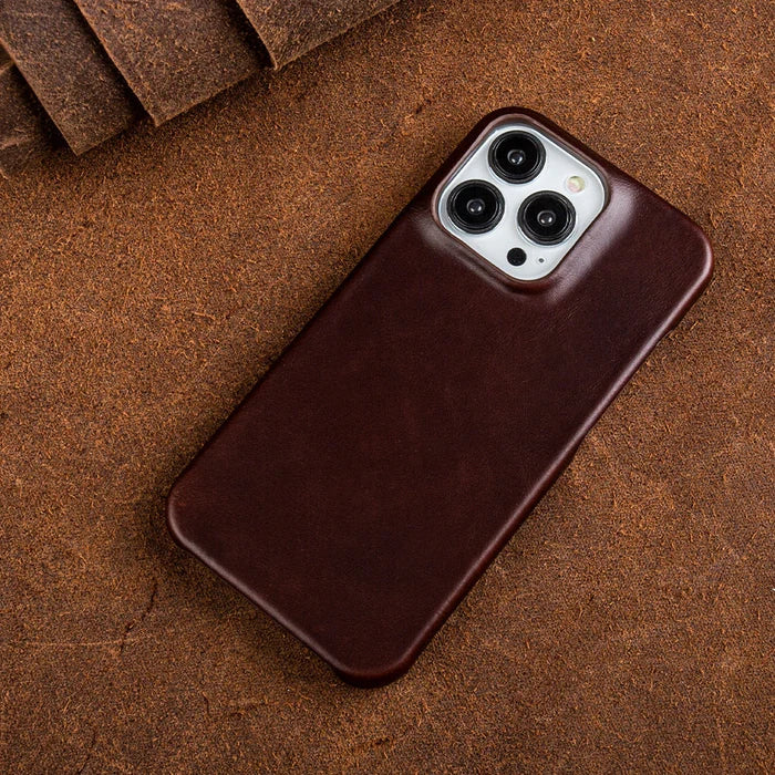 Phone Case Oil-Wax Leather MagSafe Compatible