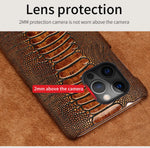 Phone Case Ostrich Leather Shock-Absorbing Protection