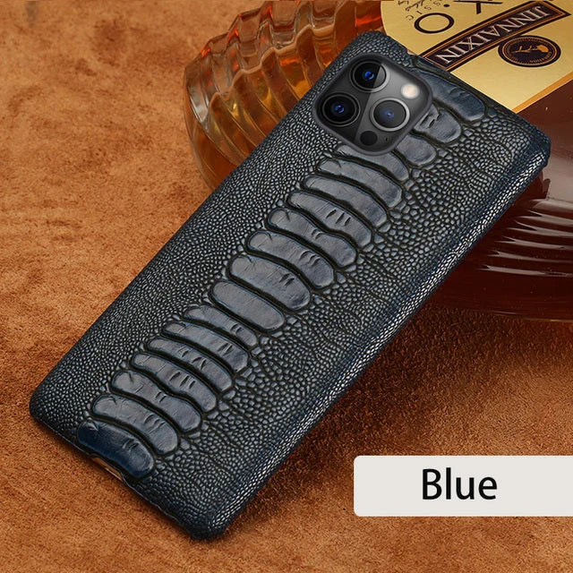 Phone Case Ostrich Leather Shock-Absorbing Protection
