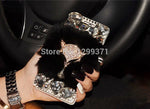 Phone Case Rabbit Fur Leather Rhinestone Dirt-Resistant
