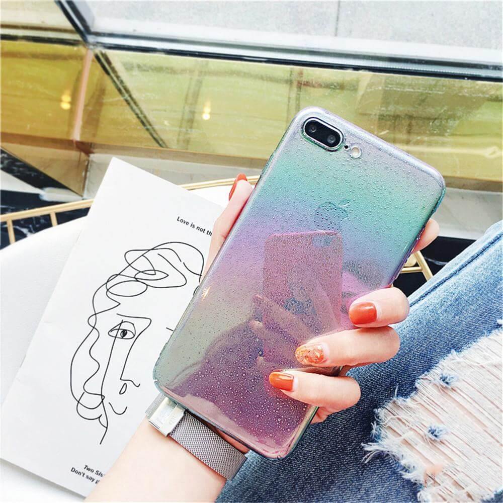 Phone Case Rainbow Gradient iPhone Compatible 4 Color Options