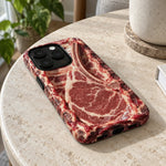 Phone Case Raw Steak Print ABS Wrapped Edges