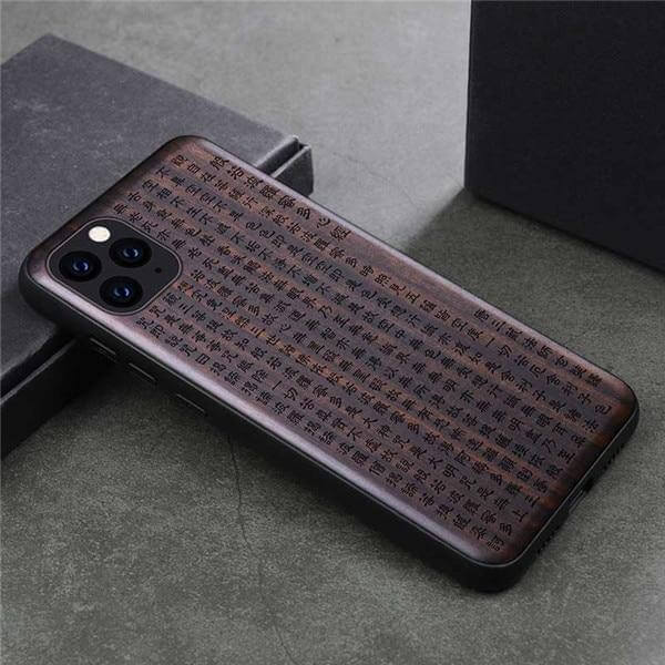Phone Case Real Wood Back Soft TPU Bumper Protection