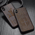 Phone Case Real Wood Back Soft TPU Bumper Protection