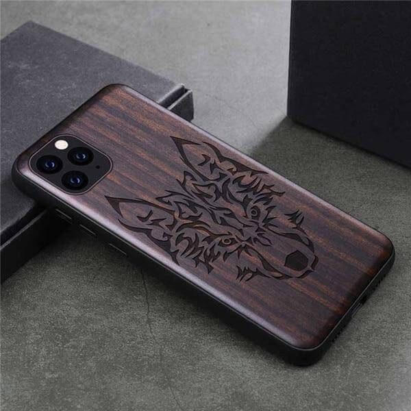Phone Case Real Wood Back Soft TPU Bumper Protection