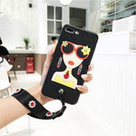 Phone Case Rhinestone Sunglasses Design Flower Hand Strap