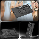 Phone Case Shock-Absorbing Ring Stand Sliding Camera Cover & MagSafe-Compatible