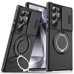 Phone Case Shock-Absorbing Ring Stand Sliding Camera Cover & MagSafe-Compatible