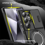 Phone Case Shock-Absorbing Ring Stand Sliding Camera Cover & MagSafe-Compatible