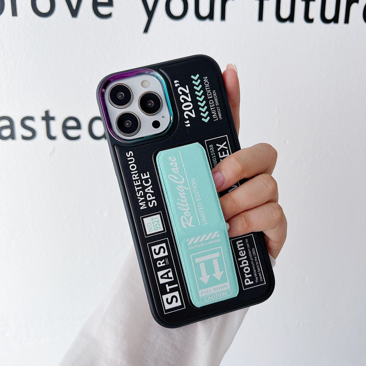 Phone Case Shockproof Hard Shell Built-In Holder