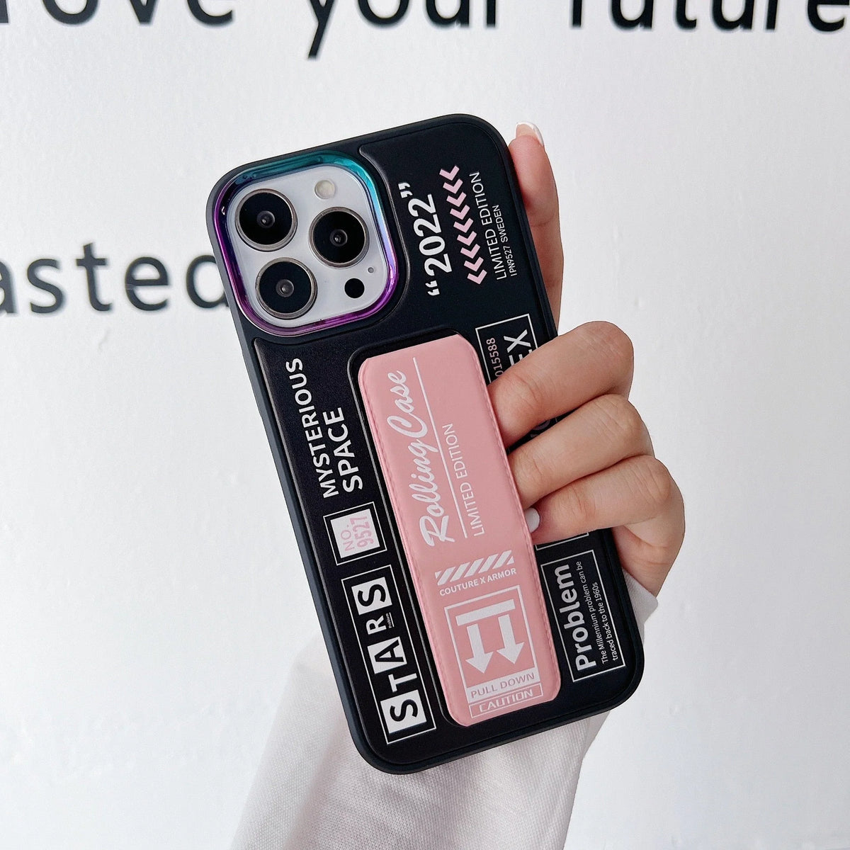 Phone Case Shockproof Hard Shell Built-In Holder