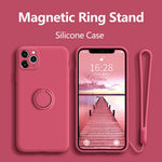 Phone Case Silicone 360° Ring Kickstand Magnetic Mount