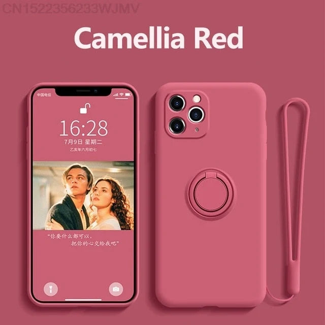 Phone Case Silicone 360° Ring Kickstand Magnetic Mount