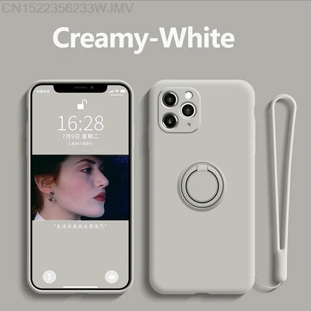 Phone Case Silicone 360° Ring Kickstand Magnetic Mount