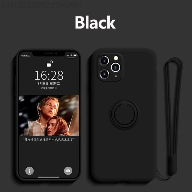 Phone Case Silicone 360° Ring Kickstand Magnetic Mount