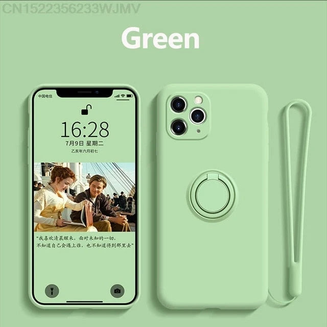 Phone Case Silicone 360° Ring Kickstand Magnetic Mount
